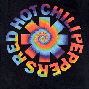 Red Hot Chili Peppers Graphic Tee Adult Small Black Tie Dye Logo Unisex RHCP